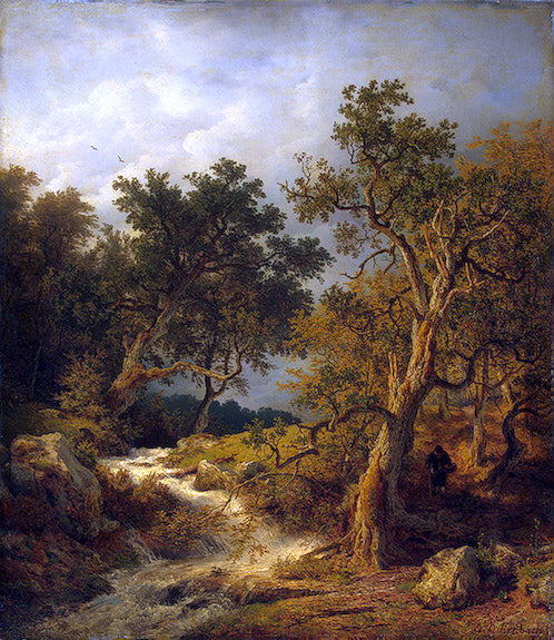 Andreas Achenbach Landscape with a Stream - Hand Painted Oil Painting