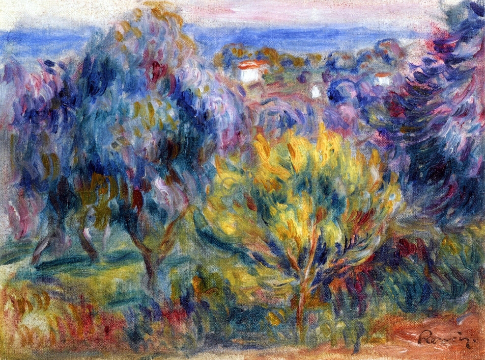 Pierre Auguste Renoir Landscape with a View of the Sea Oil