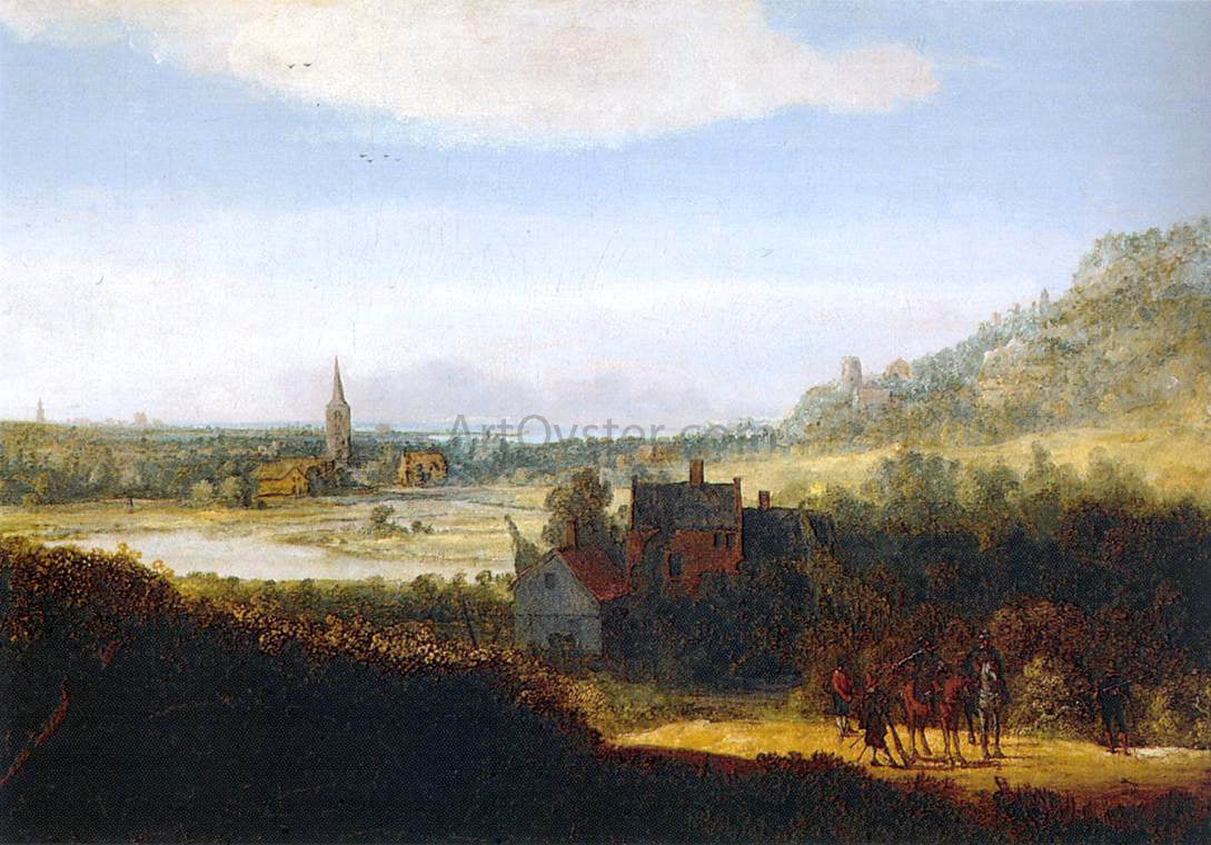 Hercules Seghers Landscape with Armed Men - Hand Painted Oil Painting