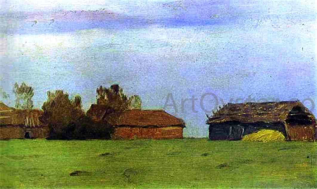 Isaac Ilich Levitan Landscape with Buildings - Hand Painted Oil Painting
