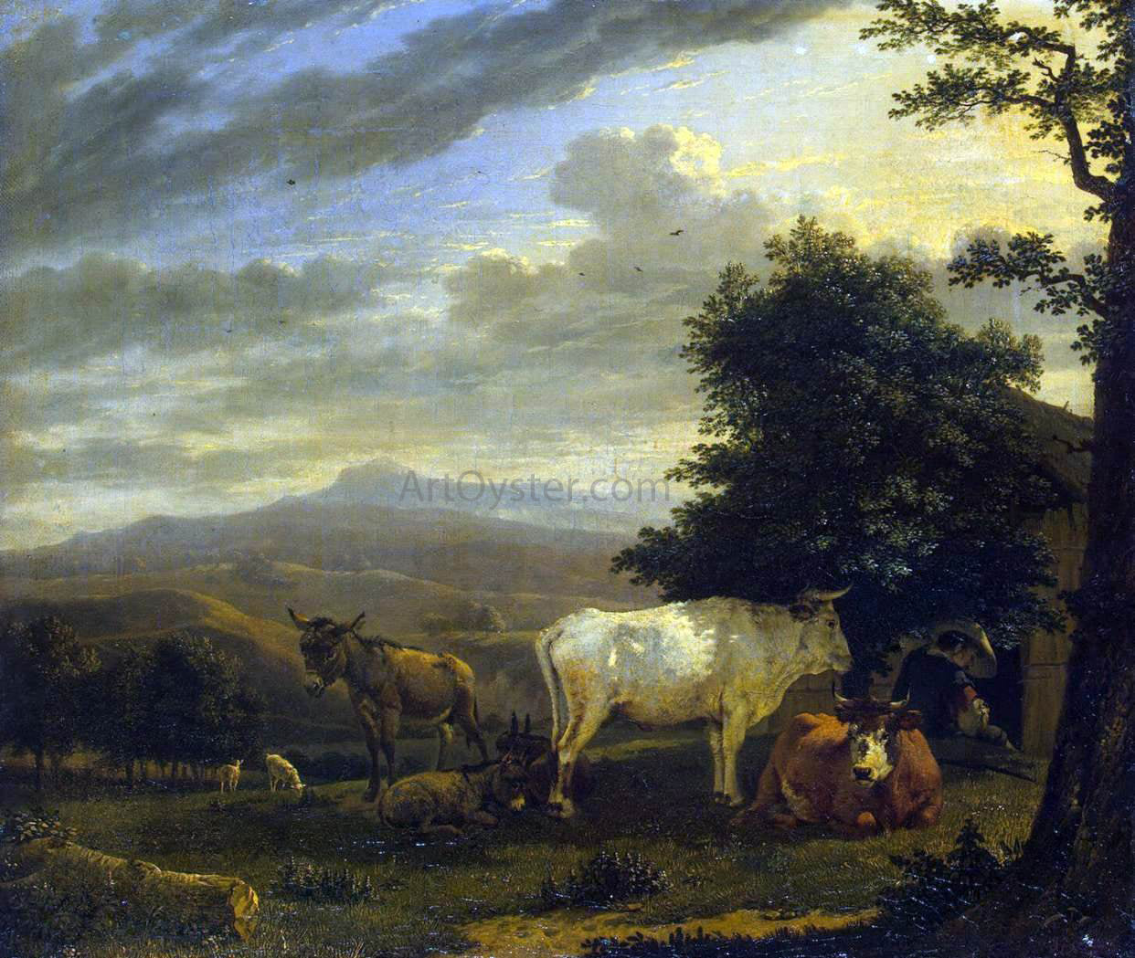 Karel Dujardin Landscape with Cattle - Hand Painted Oil Painting