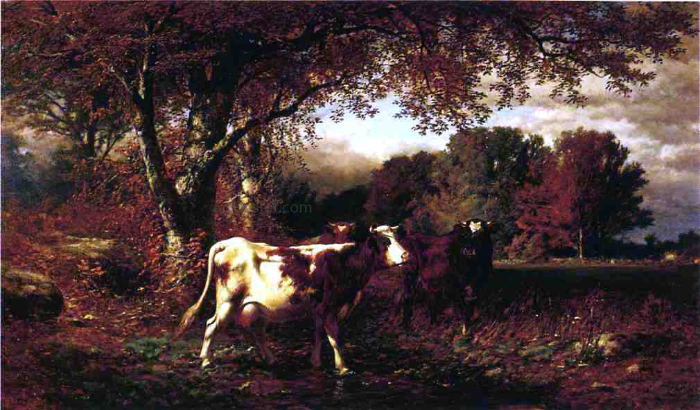 James McDougal Hart Landscape with Cattle - Hand Painted Oil Painting