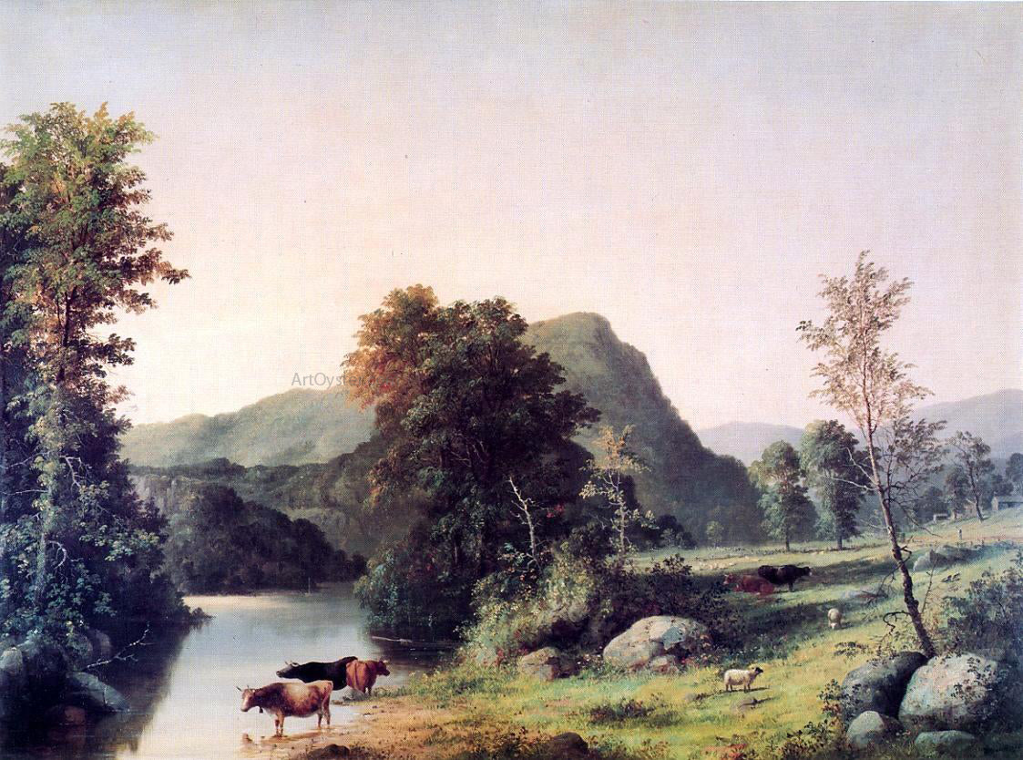 George Henry Durrie Landscape with Cattle - Hand Painted Oil Painting