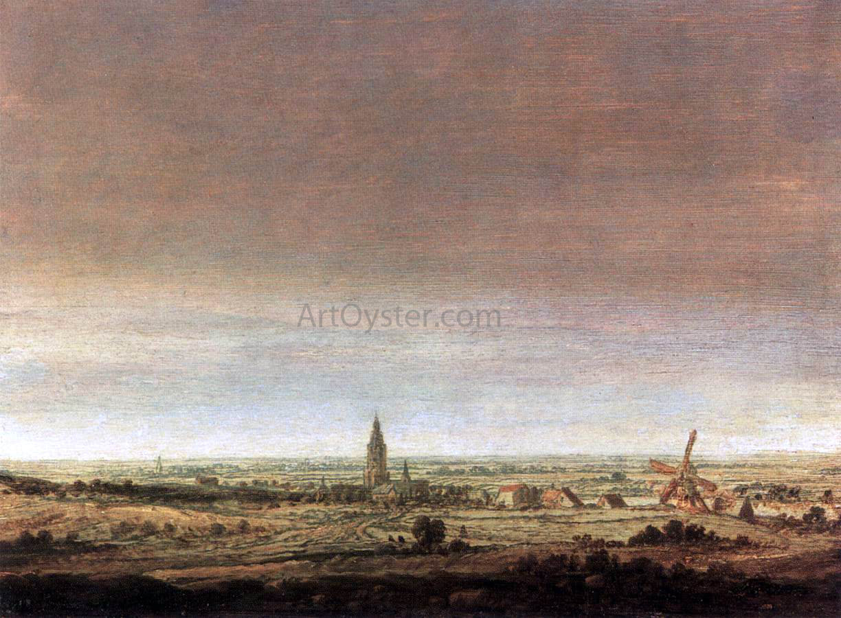 Hercules Seghers Landscape with City on a River - Hand Painted Oil Painting