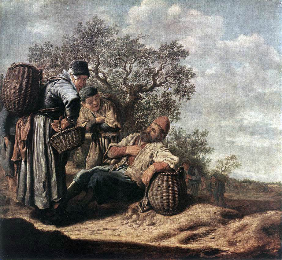 Pieter De Molyn Landscape with Conversing Peasants - Hand Painted Oil Painting