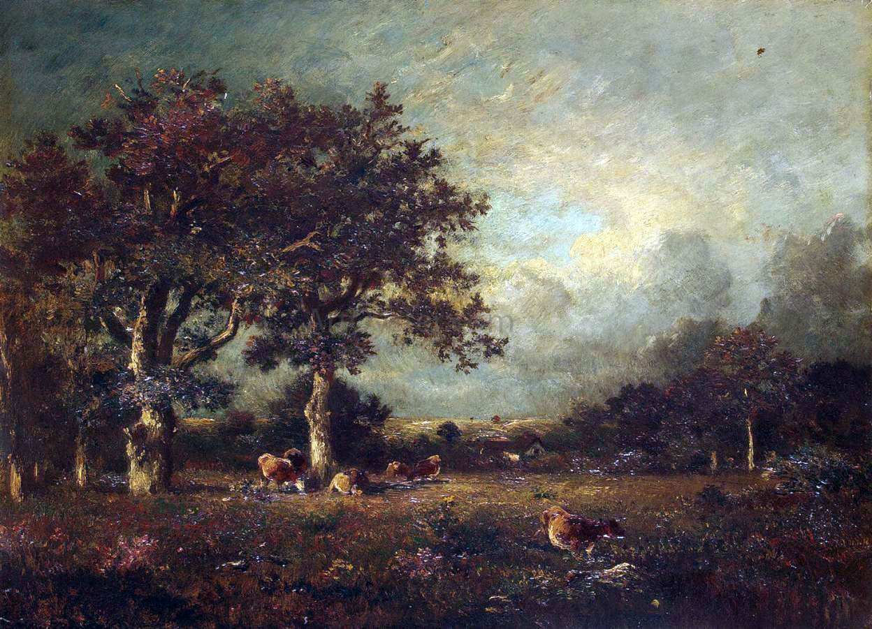 Jules Dupre Landscape with Cows - Hand Painted Oil Painting