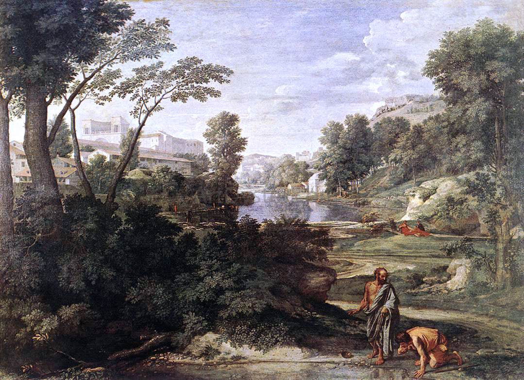 Nicolas Poussin Landscape with Diogenes - Hand Painted Oil Painting