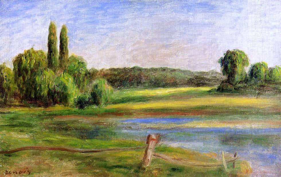 Pierre Auguste Renoir Landscape with Fence - Hand Painted Oil Painting