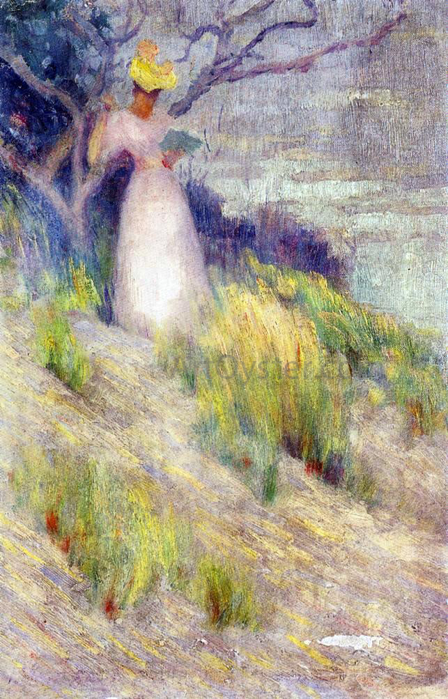 Robert Henri A Landscape with Figure in Pink - Hand Painted Oil Painting