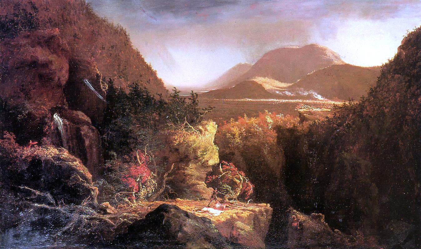 Thomas Cole Landscape with Figures: A Scene from 'The Last of the Mohicans' - Hand Painted Oil Painting