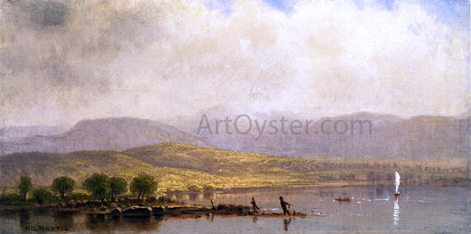  Homer Dodge Martin Landscape with Fisherman - Hand Painted Oil Painting
