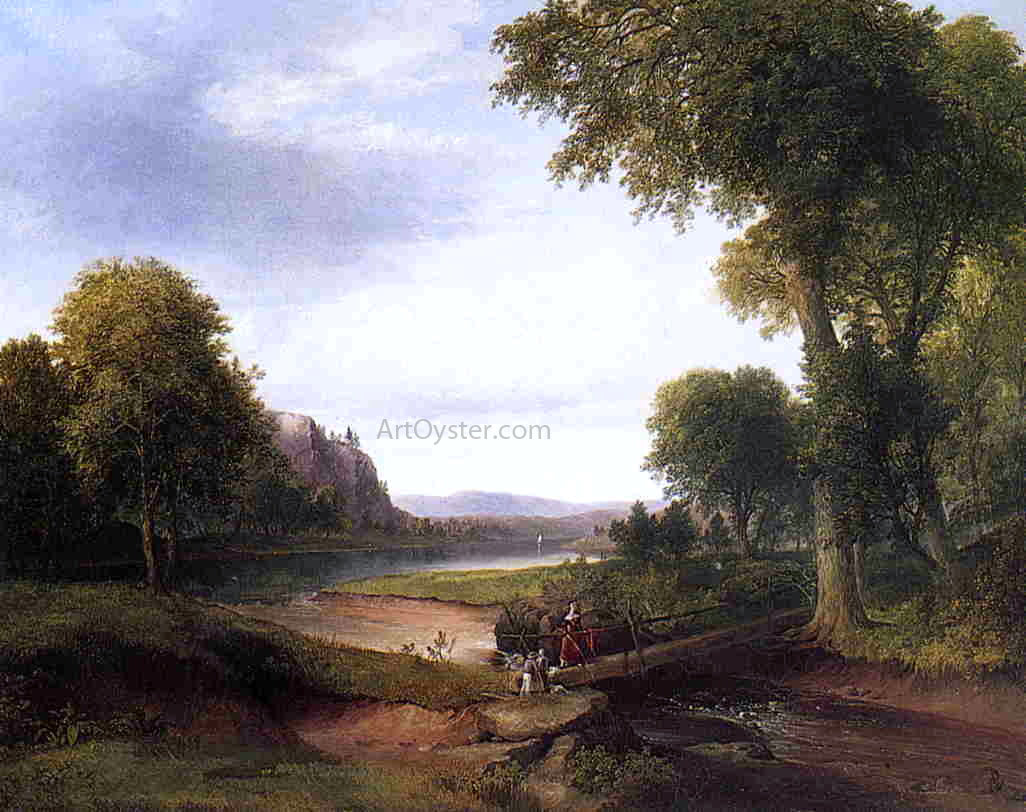  Thomas Doughty Landscape with Footbridge - Hand Painted Oil Painting