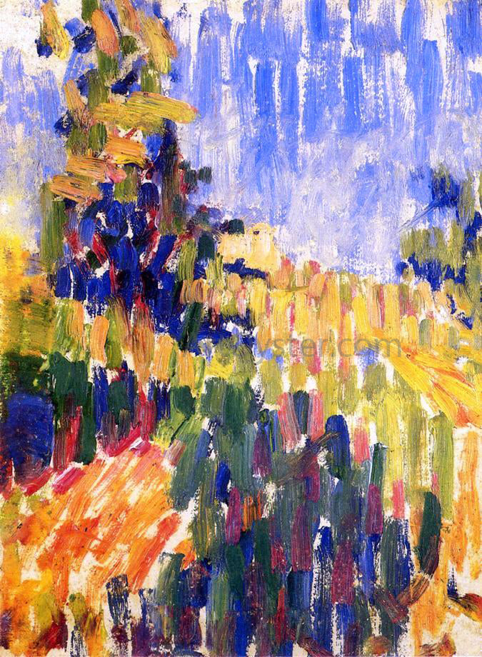 Thomas Pollock Anschutz Landscape with Grey Sky - Hand Painted Oil Painting