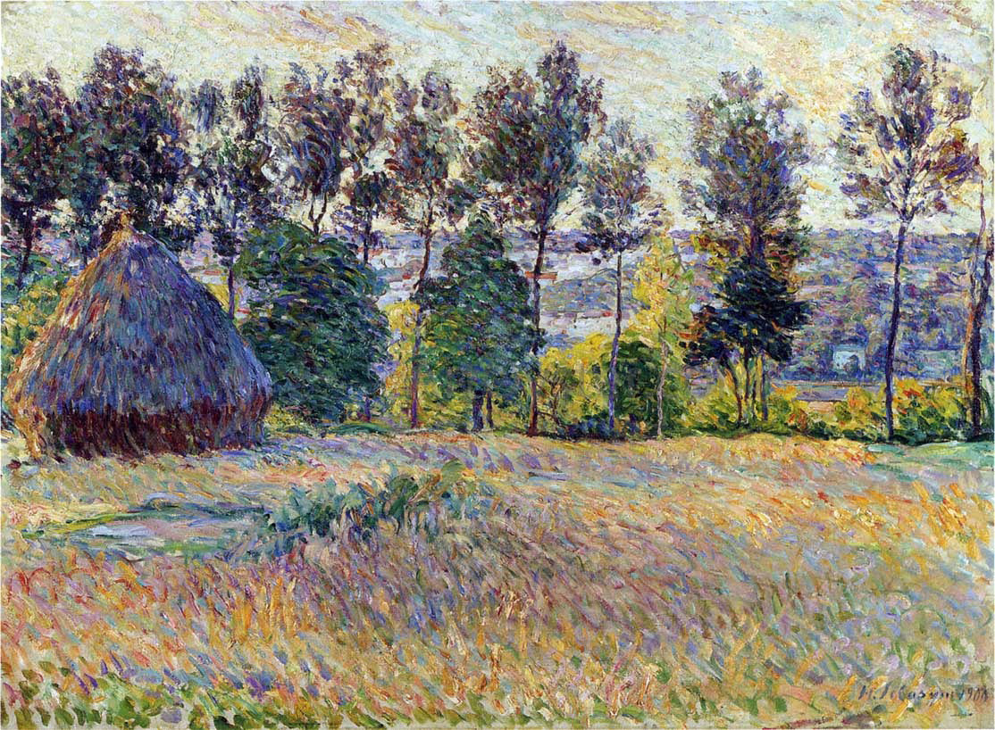 Henri Lebasque Landscape with Haystack - Hand Painted Oil Painting