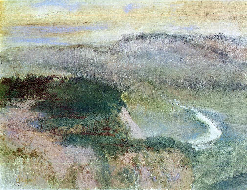 Edgar Degas Landscape with Hills - Hand Painted Oil Painting