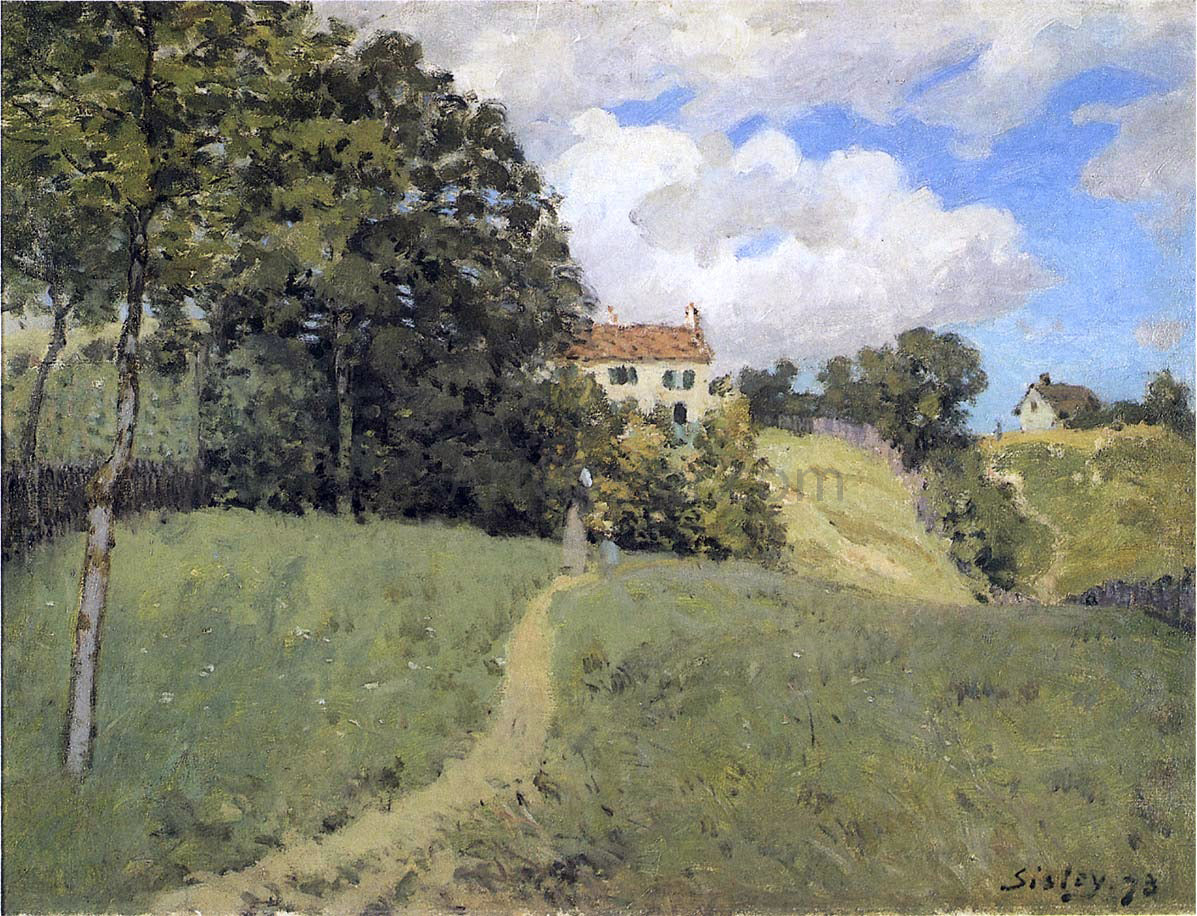 Alfred Sisley Landscape with Houses - Hand Painted Oil Painting