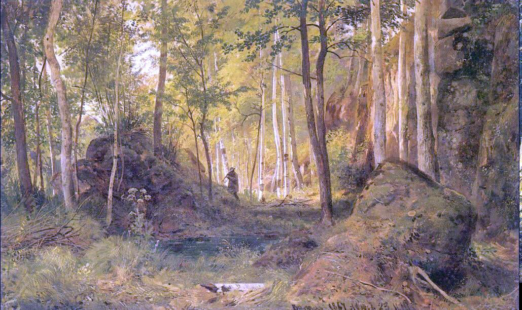  Ivan Ivanovich Shishkin Landscape with Hunter, Island Valaam - Hand Painted Oil Painting