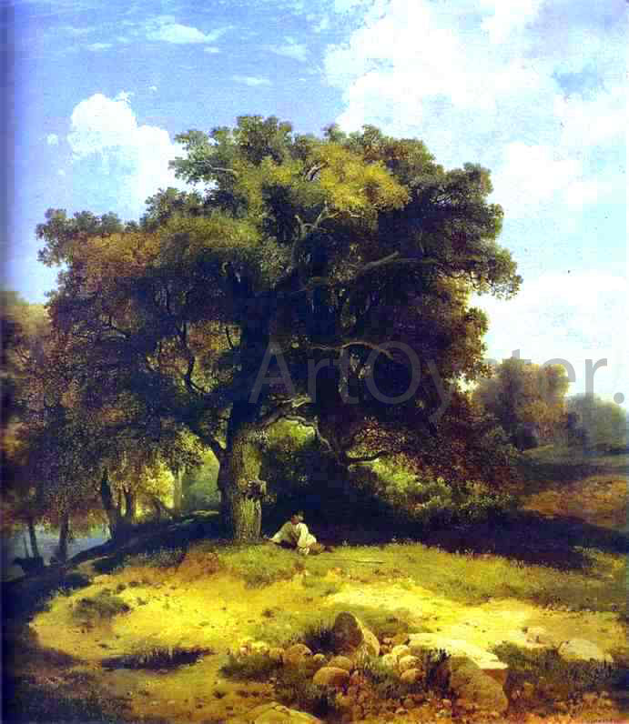Alexei Kondratevich Savrasov Landscape with Oaks - Hand Painted Oil Painting