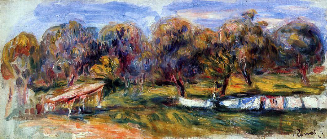 Pierre Auguste Renoir Landscape with Orchard - Hand Painted Oil Painting