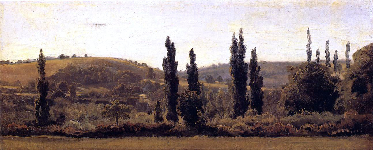 Theodore Rousseau Landscape with Poplars - Hand Painted Oil Painting