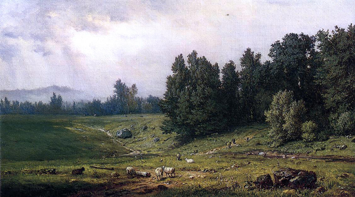 George Inness Landscape with Sheep - Hand Painted Oil Painting