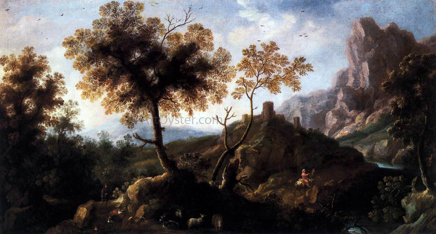 Ignacio De Iriarte Landscape with Shepherds - Hand Painted Oil Painting