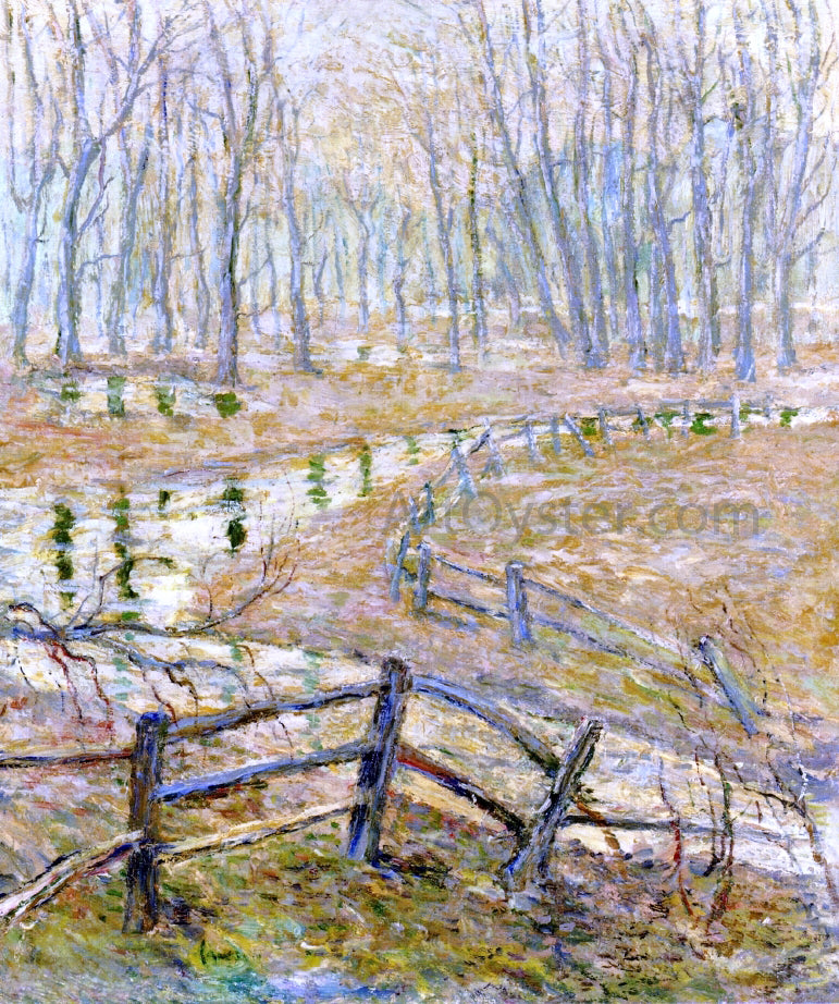 Ernest Lawson Landscape with Stream - Hand Painted Oil Painting