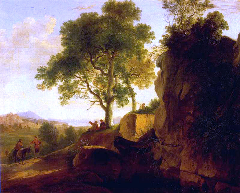 Herman Van Swanevelt Landscape with Tall Rocks - Hand Painted Oil Painting