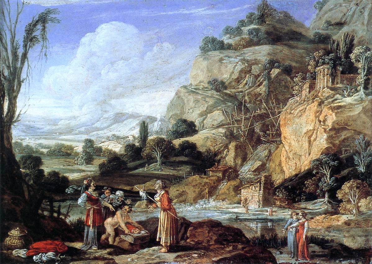 Bartholomeus Breenbergh Landscape with the Finding of Moses - Hand Painted Oil Painting