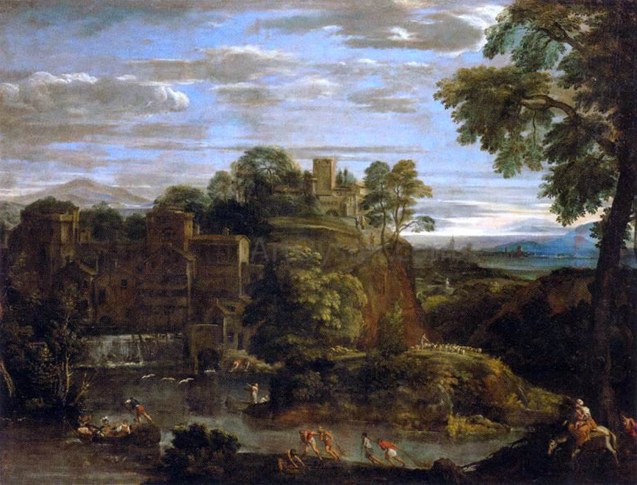 Domenichino Landscape with the Flight into Egypt - Hand Painted Oil Painting