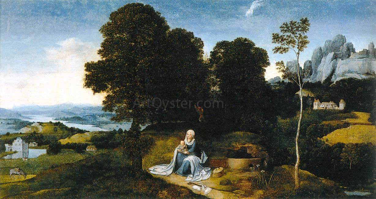 Joachim Patenier Landscape with the Flight into Egypt - Hand Painted Oil Painting
