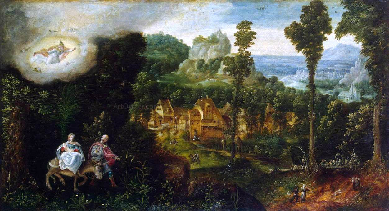Herri Met de Bles Landscape with the Flight into Egypt - Hand Painted Oil Painting