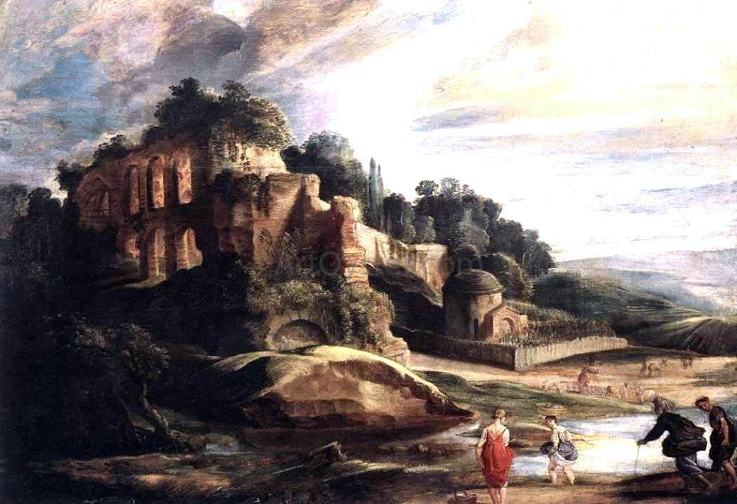 Peter Paul Rubens Landscape with the Ruins of Mount Palatine in Rome - Hand Painted Oil Painting