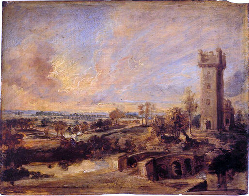 Peter Paul Rubens Landscape with Tower - Hand Painted Oil Painting