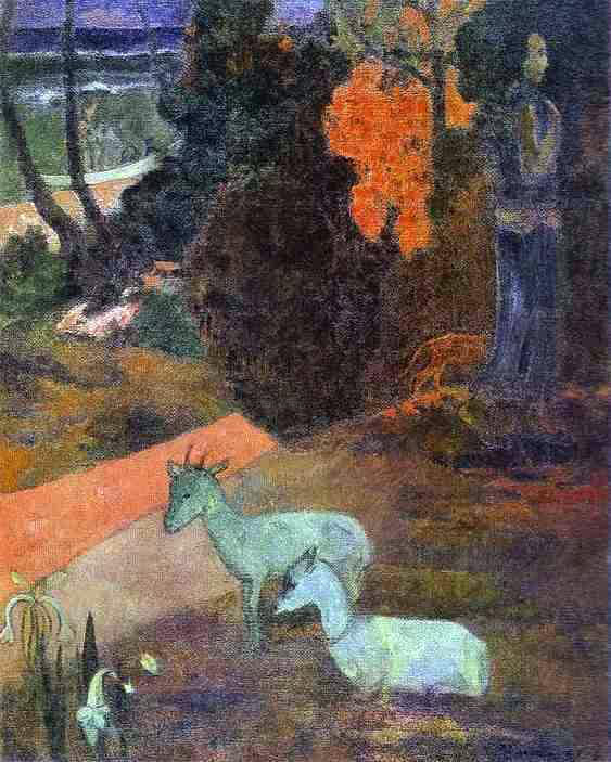 Paul Gauguin Landscape with Two Goats - Hand Painted Oil Painting