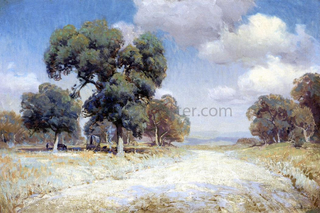 Julian Onderdonk Landscape with Wagon - Hand Painted Oil Painting