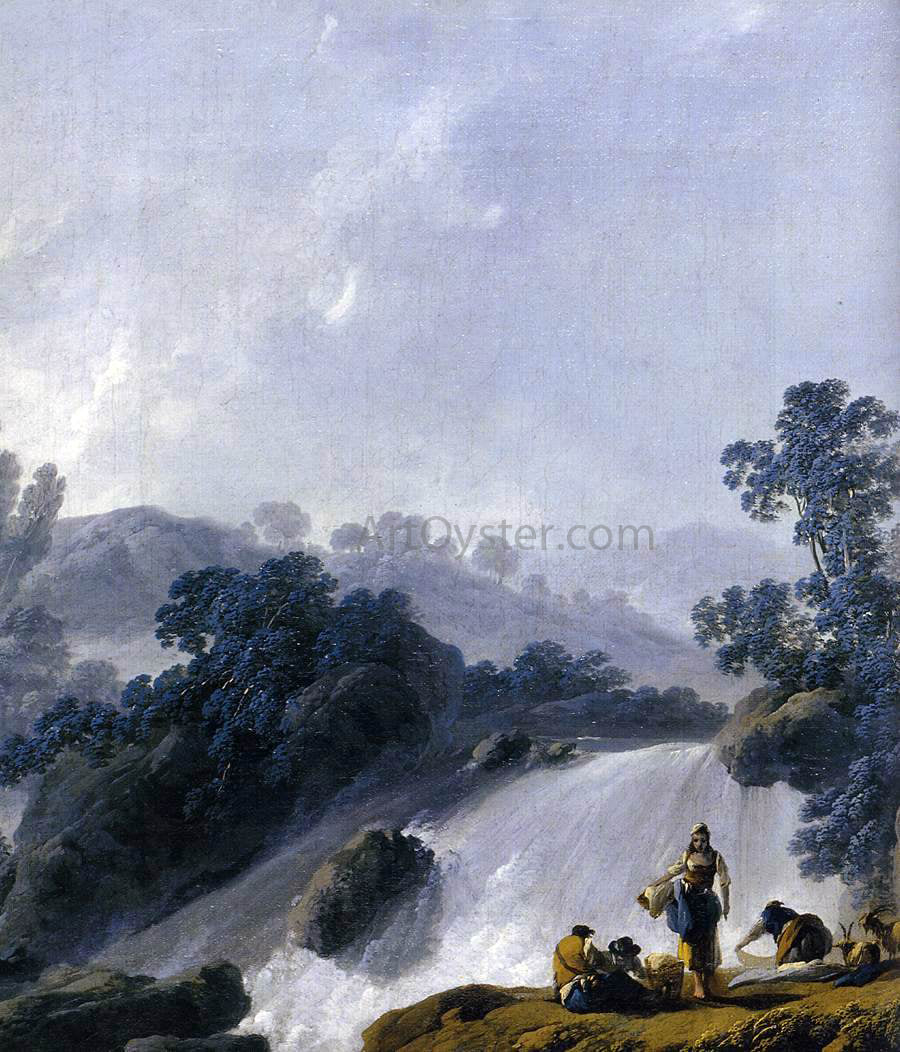 Jean-Baptiste Pillement A Landscape with Washerwomen (detail) - Hand Painted Oil Painting