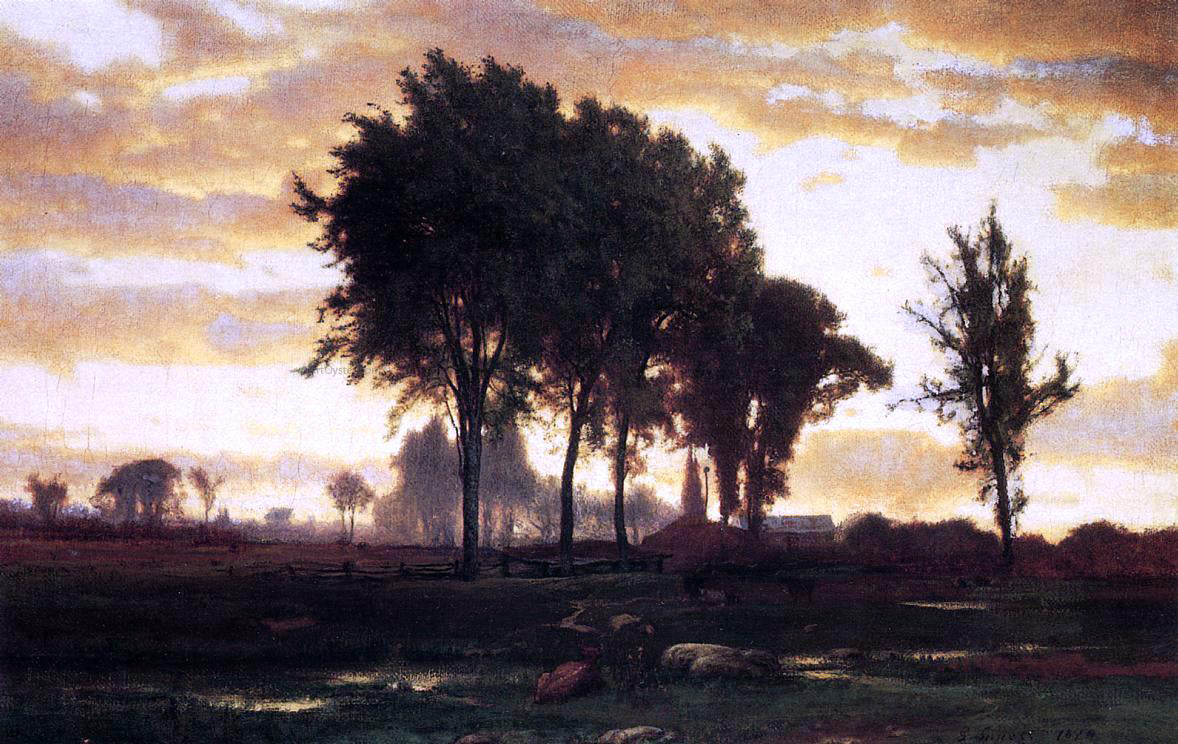 George Inness Landscape-sunset - Hand Painted Oil Painting