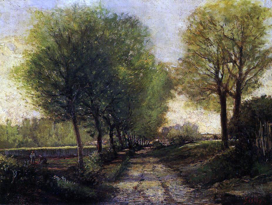 Alfred Sisley Lane near a Small Town - Hand Painted Oil Painting