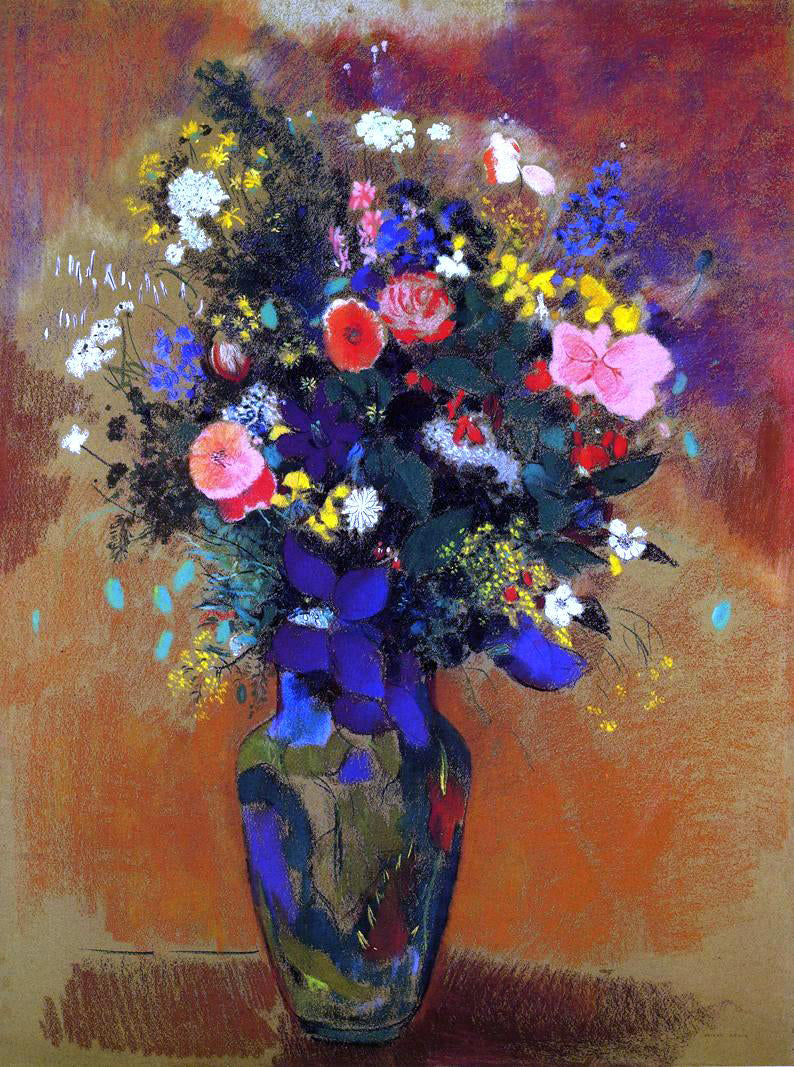 Odilon Redon Large Bouquet of Wild Flowers - Hand Painted Oil Painting