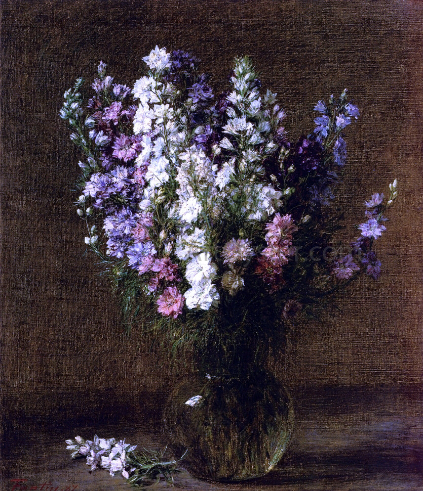 Henri Fantin-Latour Larkspur - Hand Painted Oil Painting