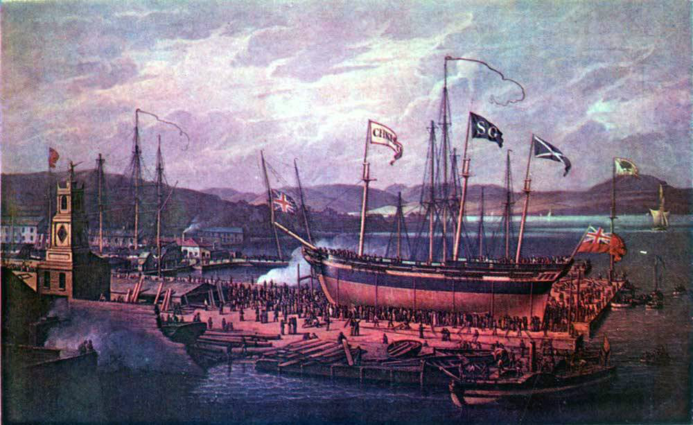 Robert Salmon Launch of the S.S. Christian - Hand Painted Oil Painting