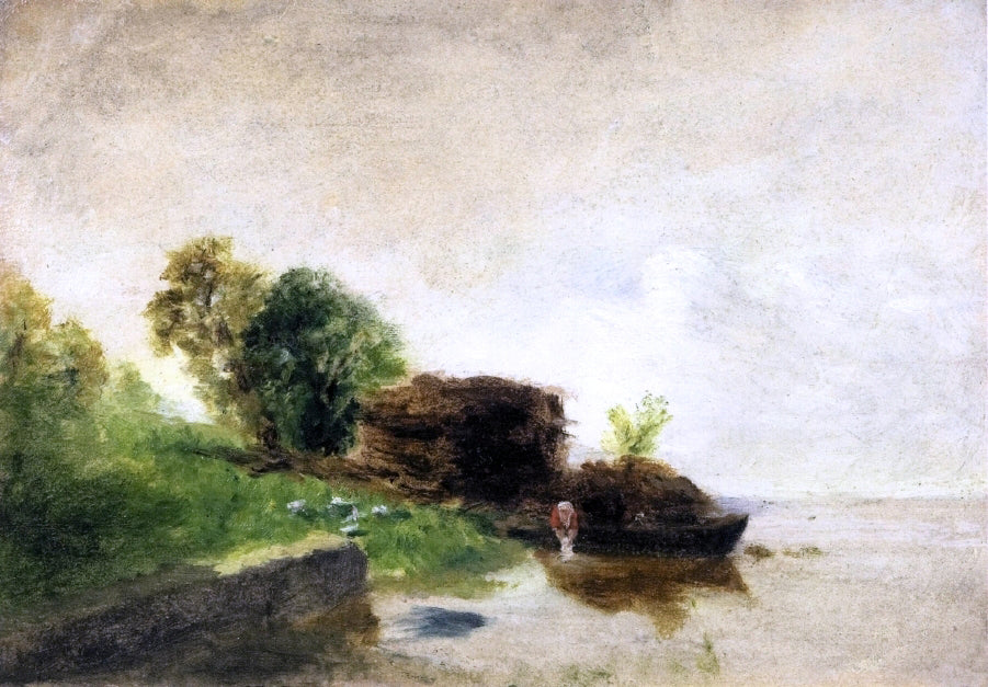 Camille Pissarro Laundress on the Banks of the River - Hand Painted Oil Painting