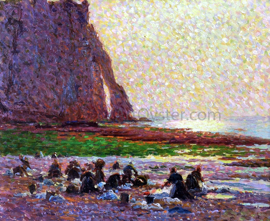 Claude-Emil Schuffenecker Laundresses by the Sea at Etretat - Hand Painted Oil Painting