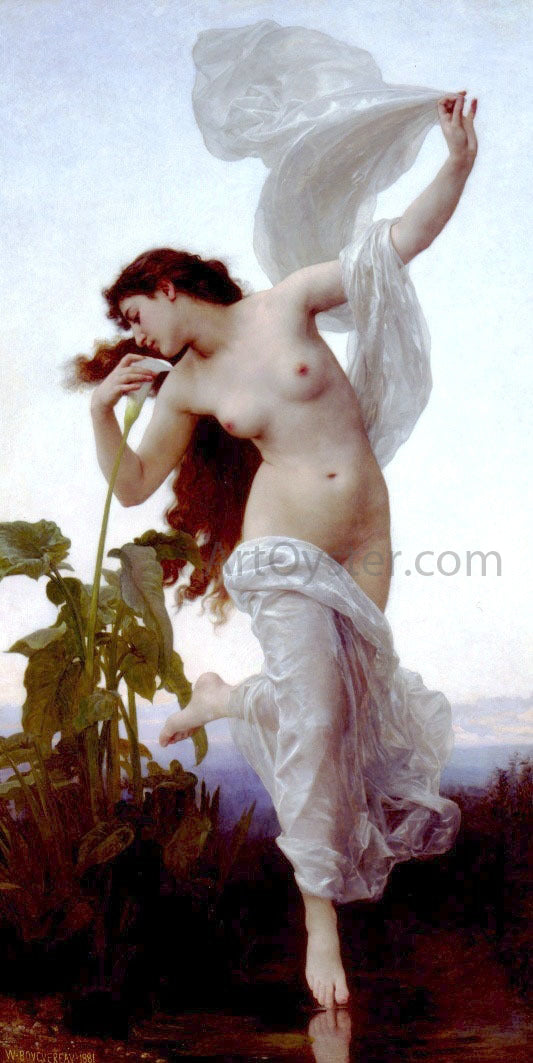  William Adolphe Bouguereau L'aurore (also known as Dawn) - Hand Painted Oil Painting