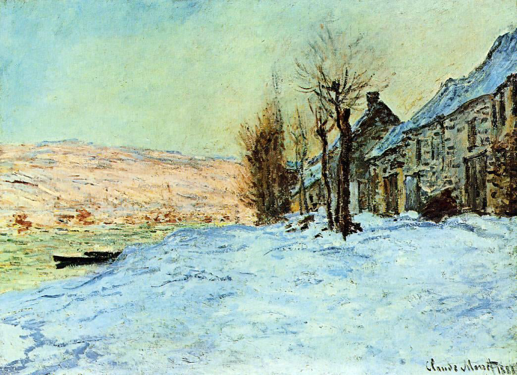 Claude Oscar Monet Lavacourt, Sun and Snow - Hand Painted Oil Painting