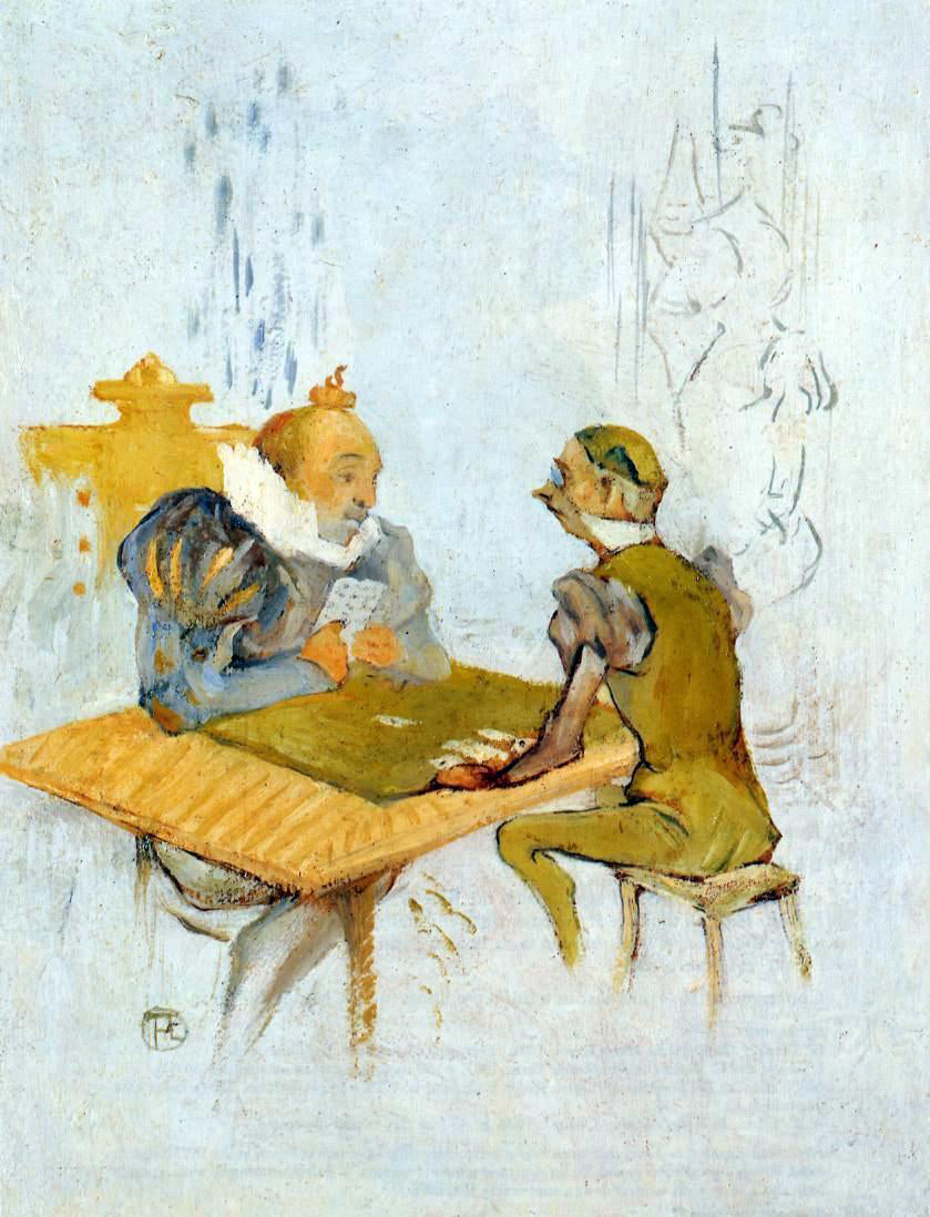Henri De Toulouse-Lautrec Le Belle et la Bete - Le Besigue - Hand Painted Oil Painting