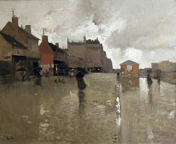Luigi Loir Le Boulevard sous la Pluie - Hand Painted Oil Painting