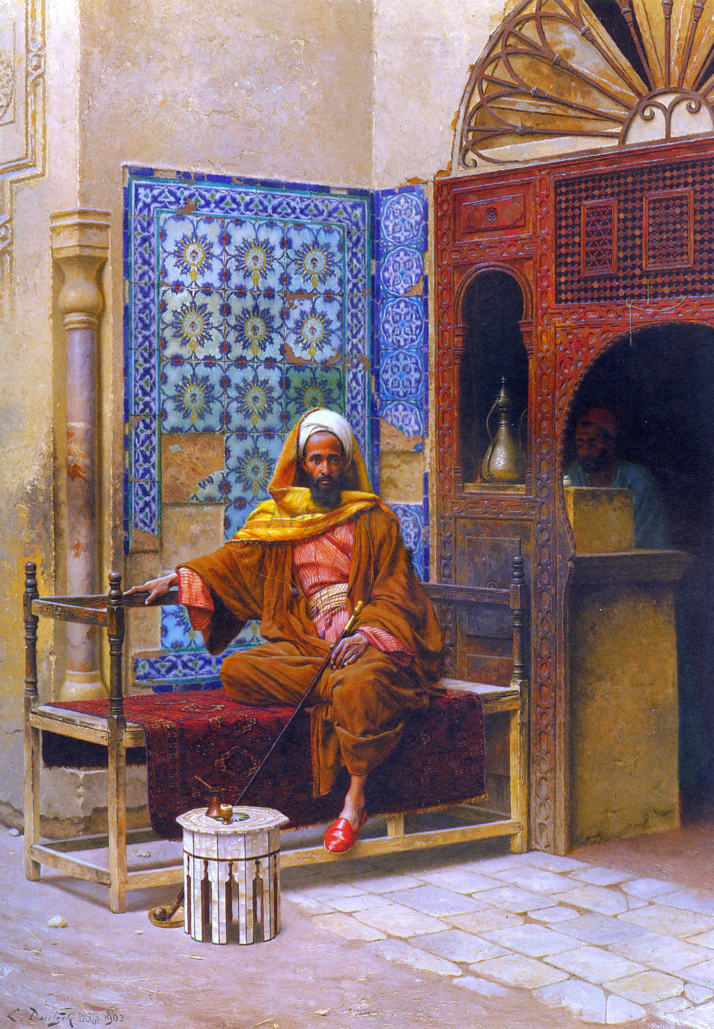 Ludwig Deutsch Le Fumeur - Hand Painted Oil Painting