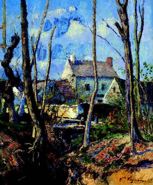 Victor Vignon Le Hameau en Hiver - Hand Painted Oil Painting